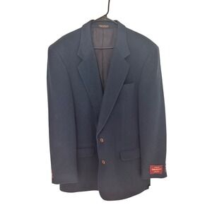 Franco Tassi Mario Bellucci‎ Cashlana Wool Cashmere Blazer Teal Blue Mens 44T